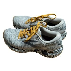 Brooks Ghost 15 Womens Running Shoes Size 9 Camo Sole Gray Yellow Activewear Gym